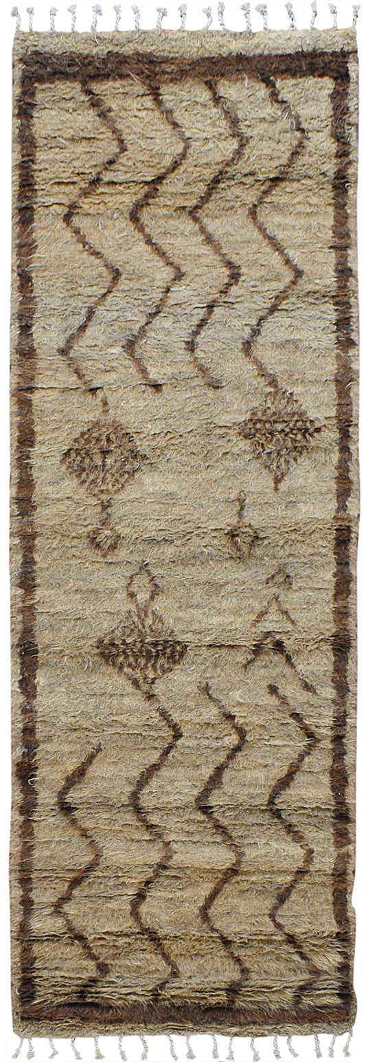 Tribal Thick Plush Shaggy Moroccan Runner Rug 3x8