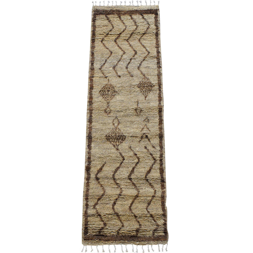 Tribal Thick Plush Shaggy Moroccan Runner Rug 3x8