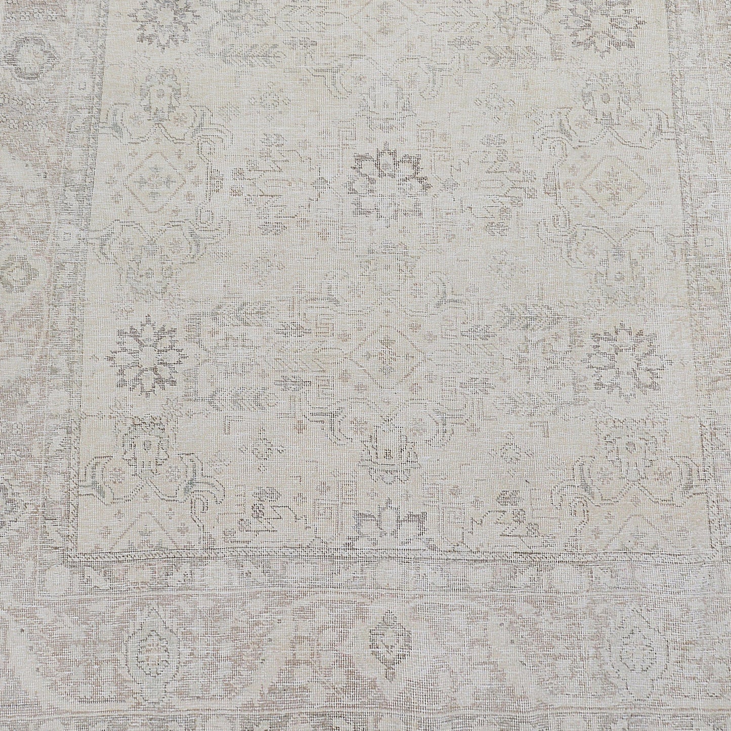 Muted All-Over Floral Tabriz Distressed Persian Area Rug 7x9