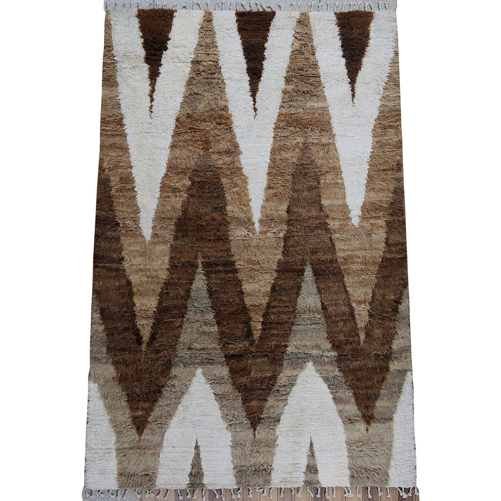 Chevron Plush Shaggy Moroccan Area Rug 6x9