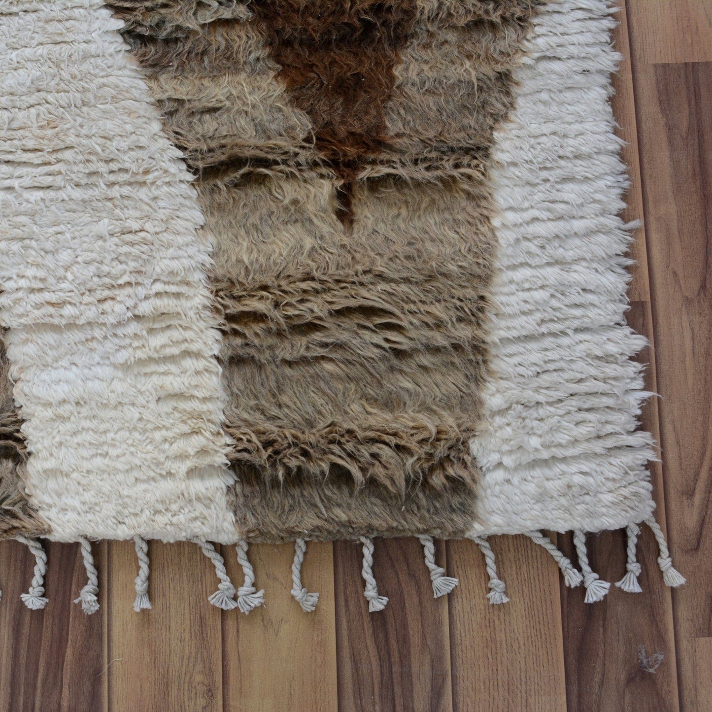 Chevron Plush Shaggy Moroccan Area Rug 6x9