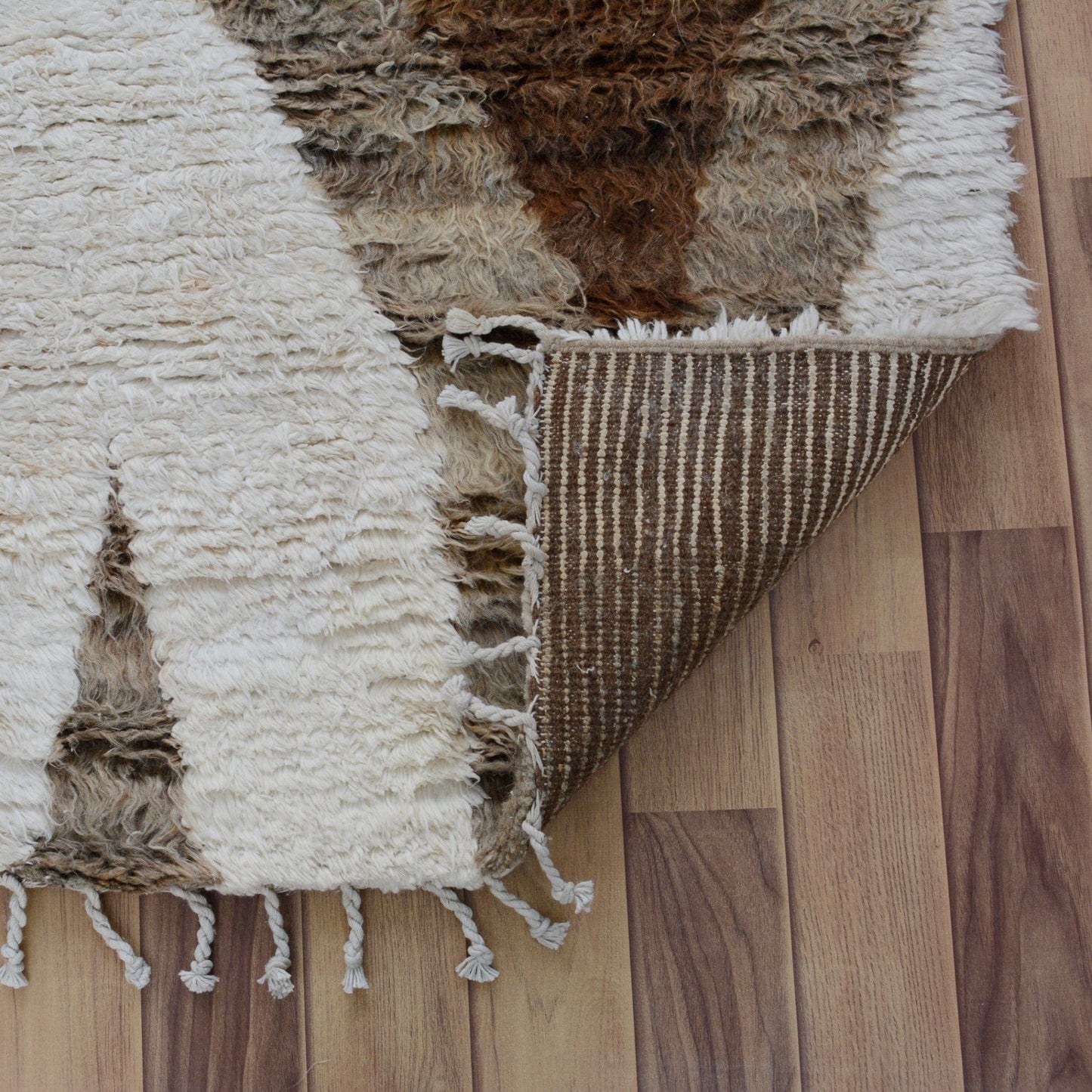 Chevron Plush Shaggy Moroccan Area Rug 6x9