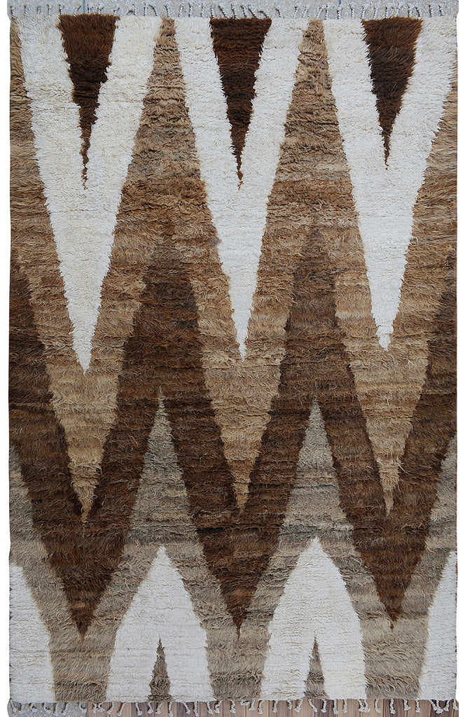 Chevron Plush Shaggy Moroccan Area Rug 6x9