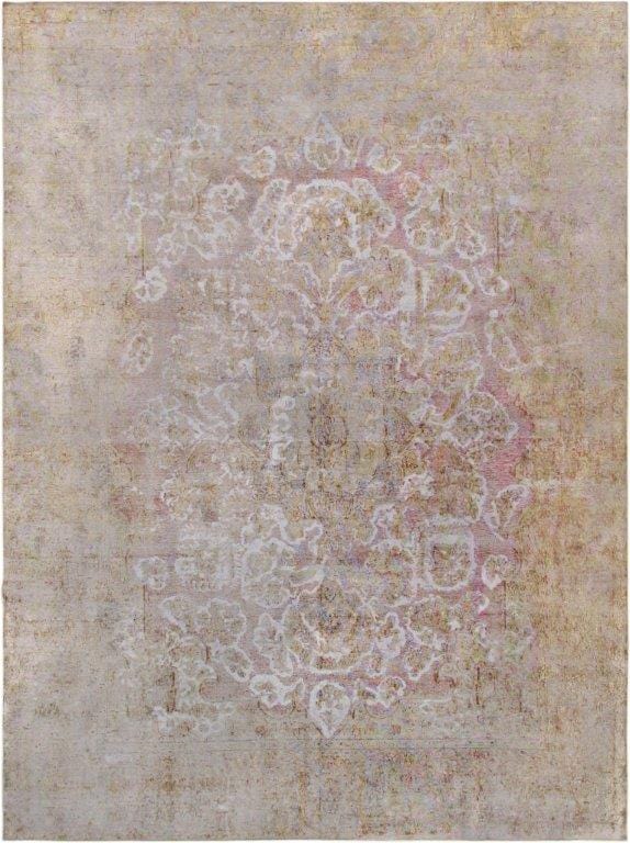 Vintage Overdye Collection Pink Lamb's Wool Area Rug- 9' 5" X 13' 1"