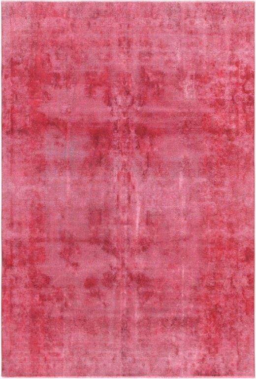 Vintage Overdye Collection Red Lamb's Wool Area Rug- 7' 7" X 11' 8"
