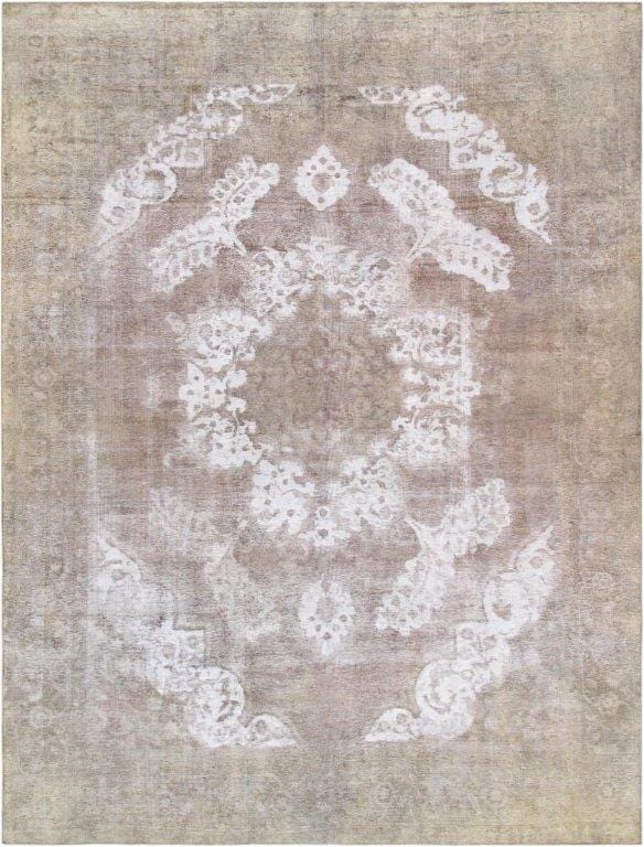 Vintage Overdye Collection Beige Lamb's Wool Area Rug- 9' 2" X 12' 6"