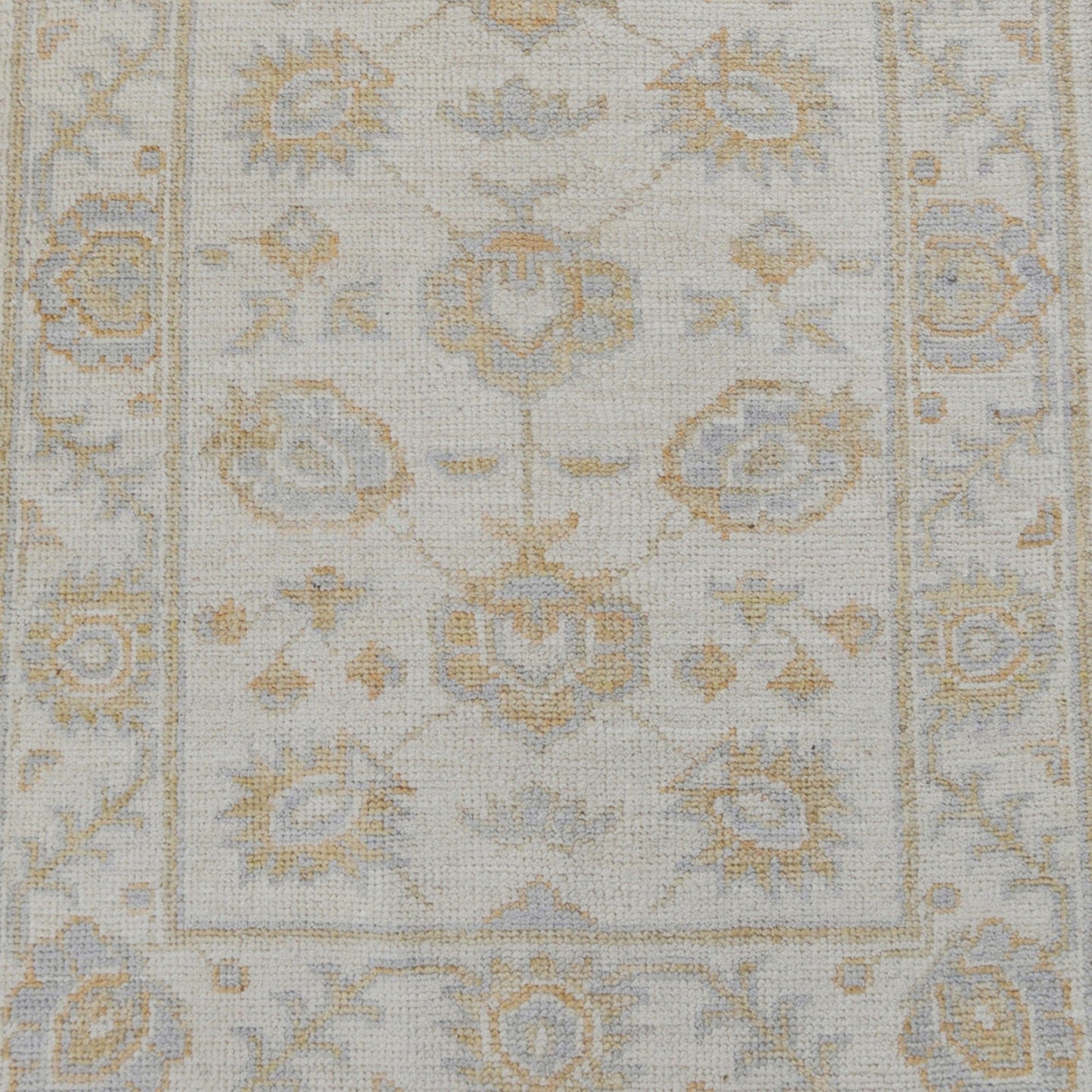 All-Over Floral Oushak Turkish Ivory Area Rug 2x3