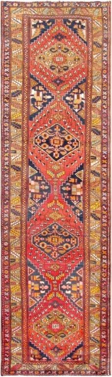 Vintage Ardabill Collection Rust Lamb's Wool Area Rug- 3' 1" X 11' 0"