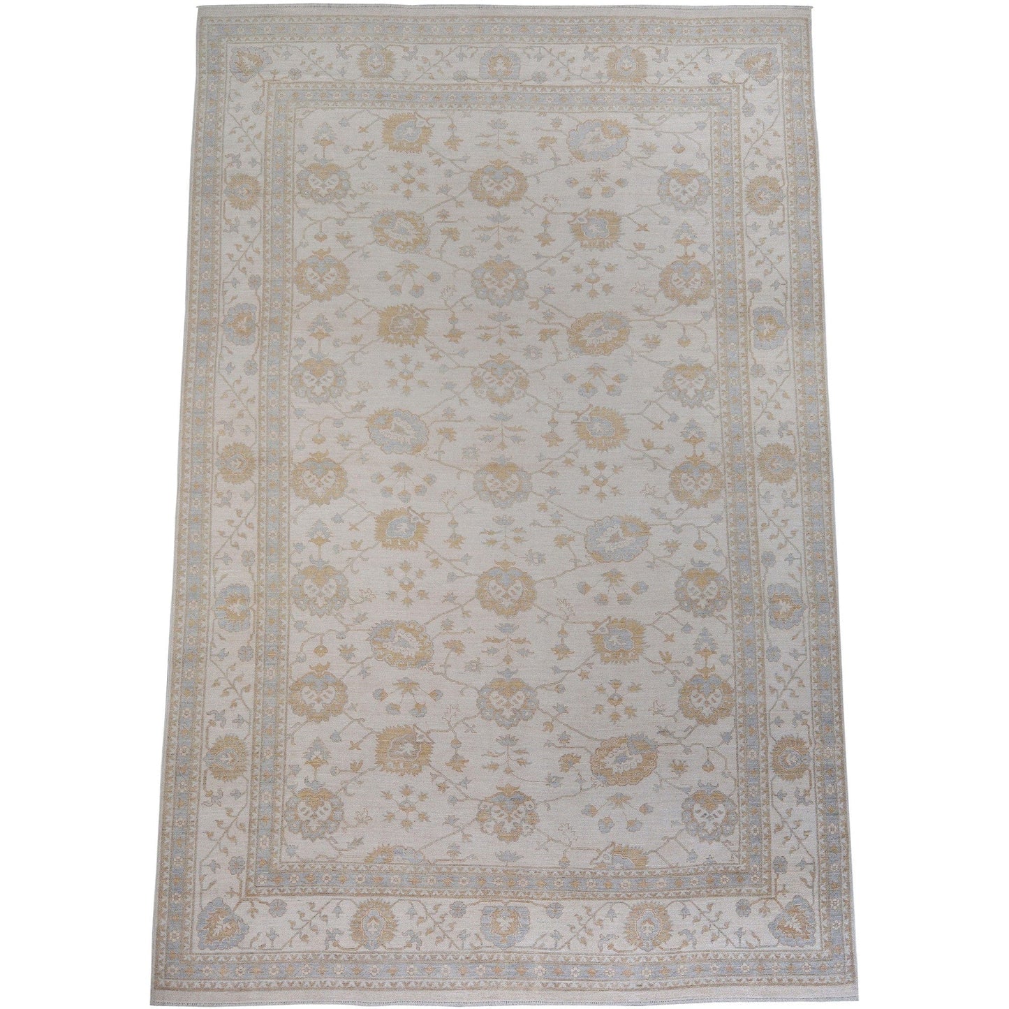 All-Over Vegetable Dye Muted Oushak Turkish Area Rug 11x17