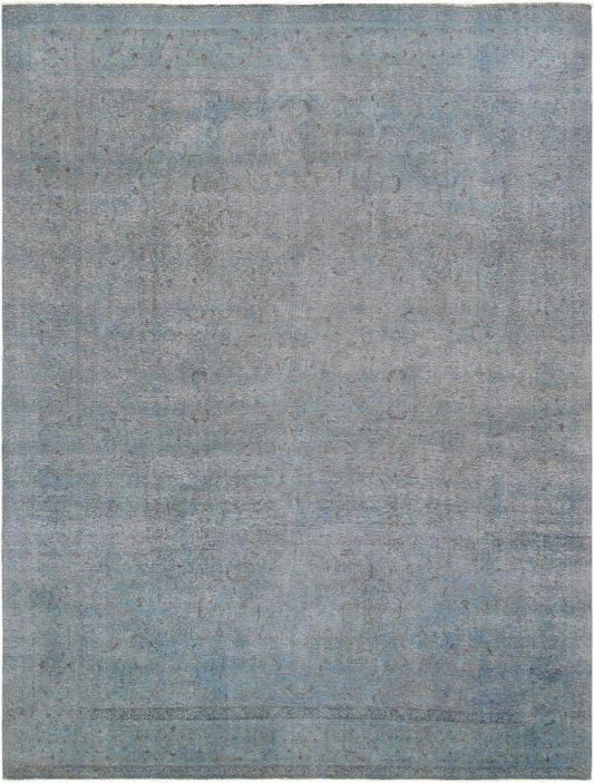 Vintage Overdye Collection Blue Lamb's Wool Area Rug- 9' 5" X 12' 8"