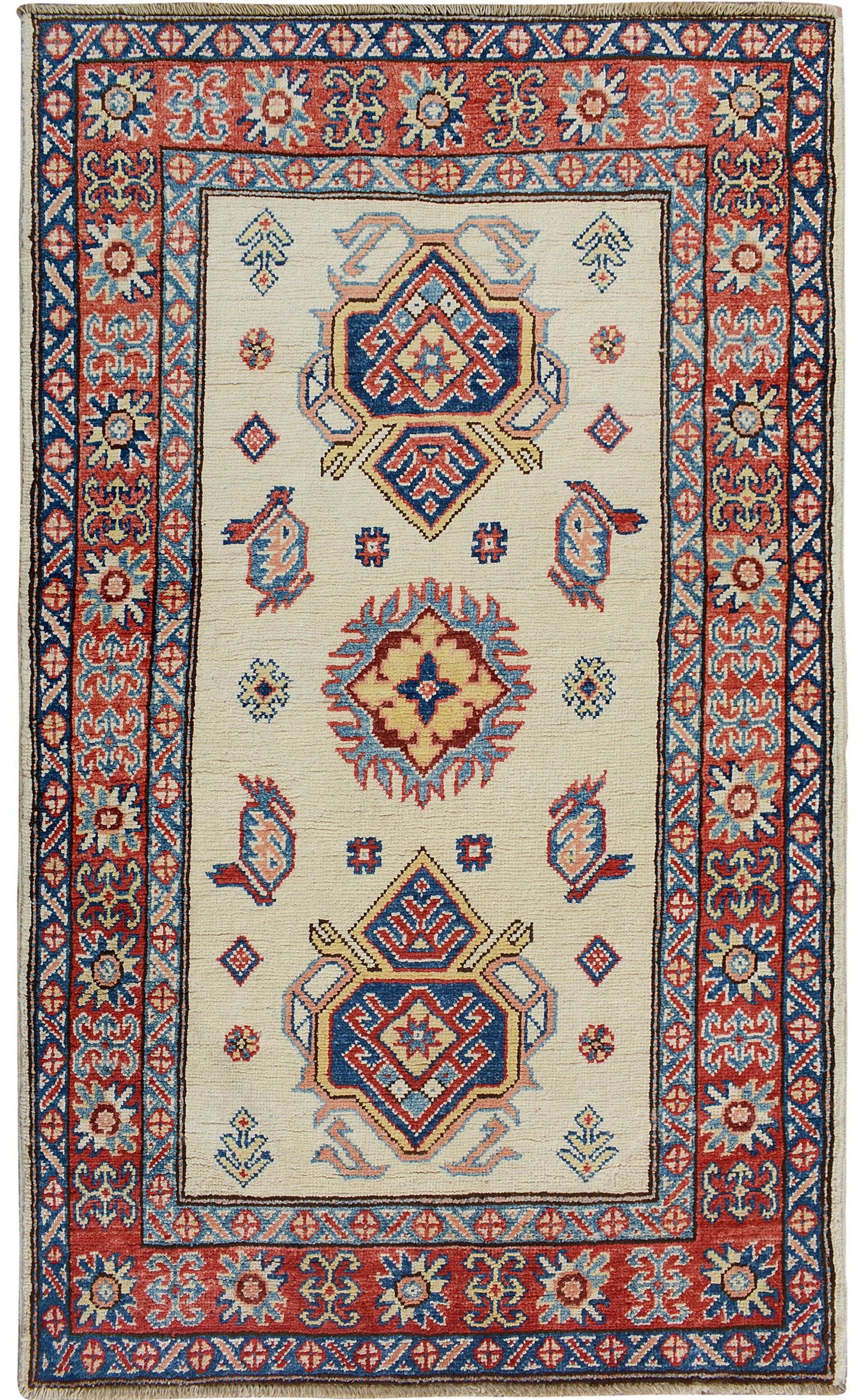 Geometric Super Kazak Oriental Area Rug 3x5