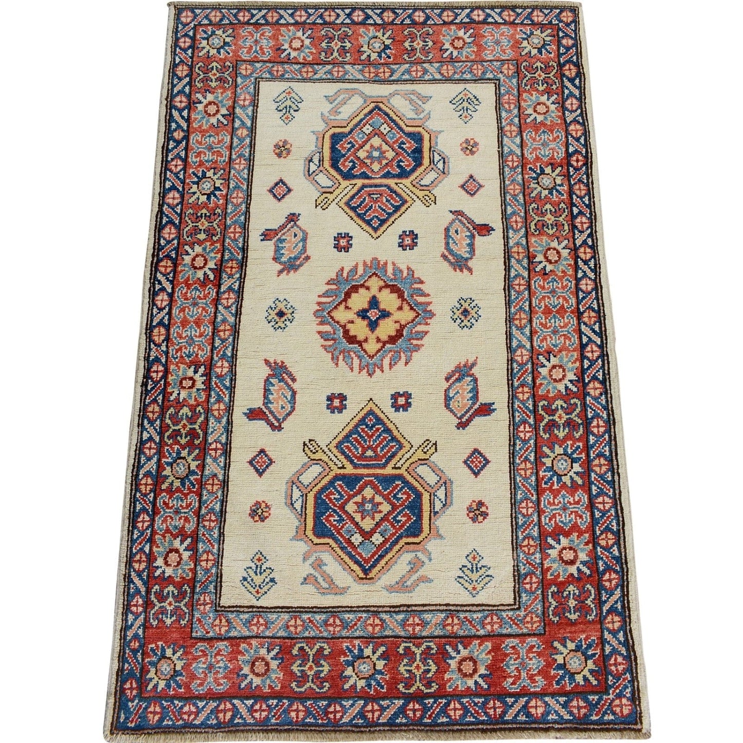 Geometric Super Kazak Oriental Area Rug 3x5