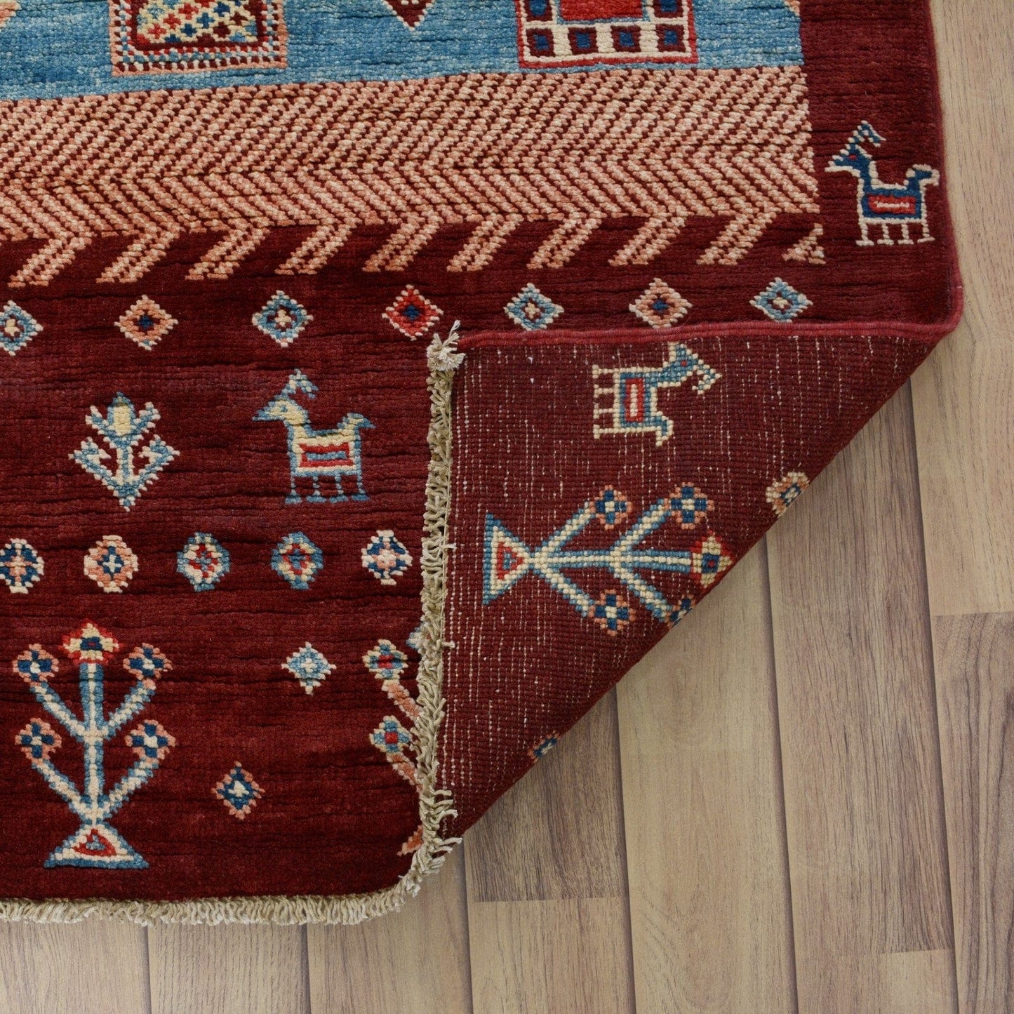 Geometric Gabbeh-Lori Tribal Area Rug 5x7