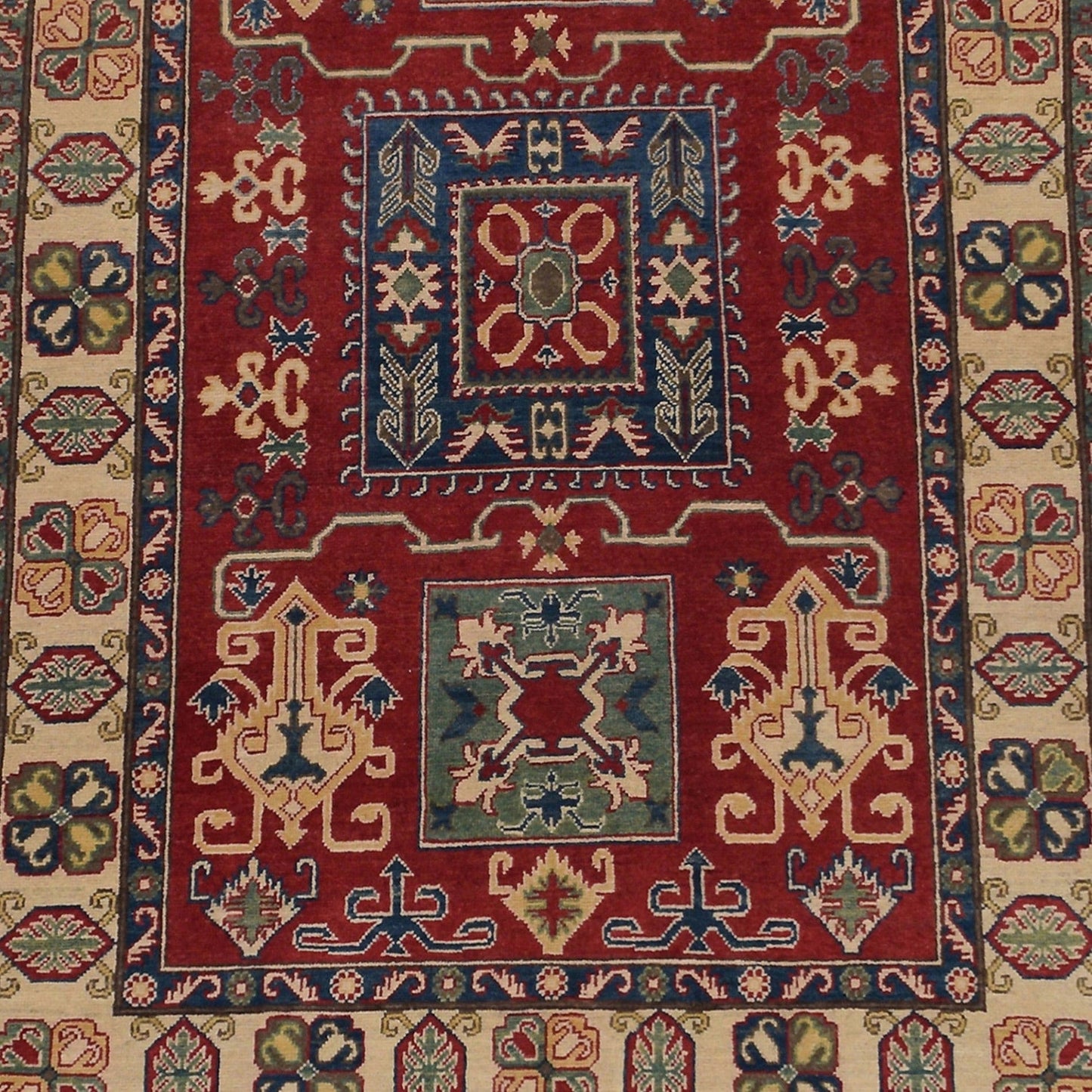 Geometric Super Kazak Oriental Area Rug 5x7