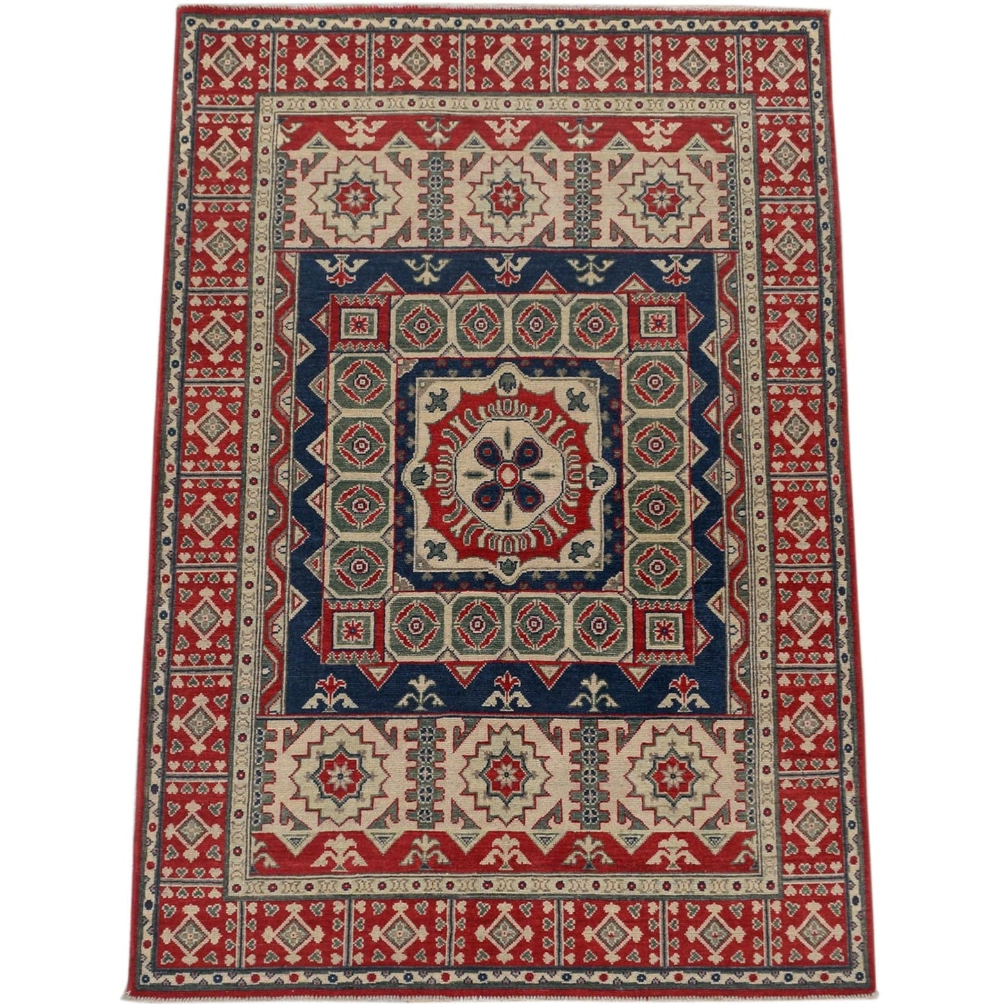 Geometric Super Kazak Oriental Area Rug 5x7