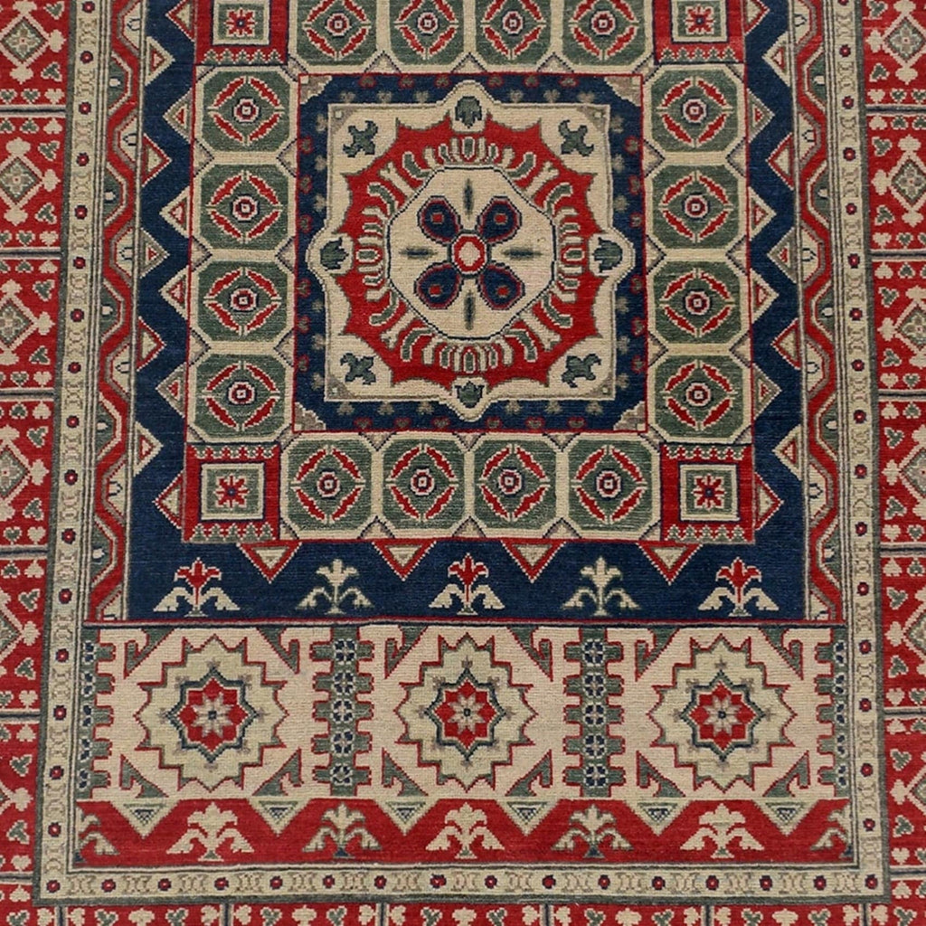 Geometric Super Kazak Oriental Area Rug 5x7