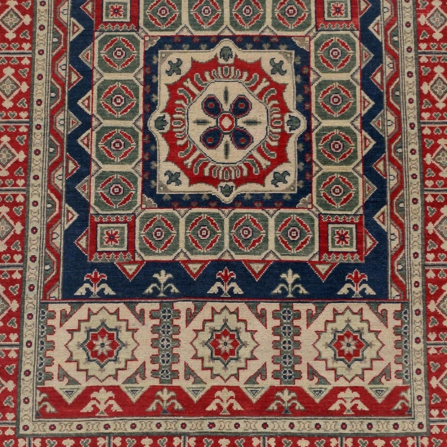 Geometric Super Kazak Oriental Area Rug 5x7