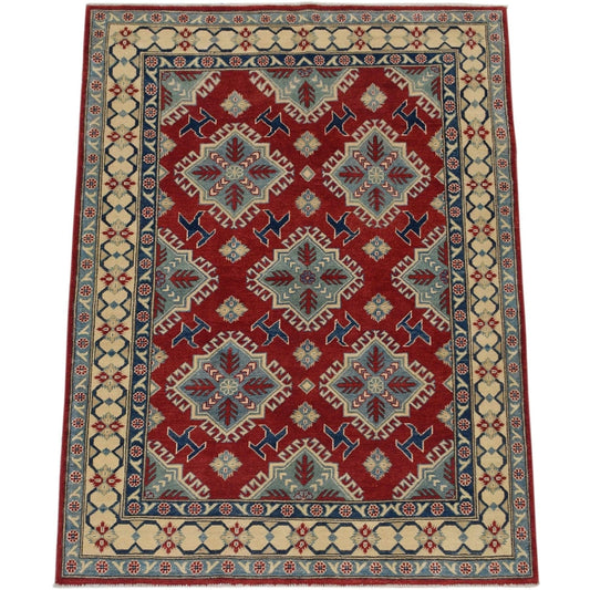 Geometric Super Kazak Oriental Area Rug 5x6