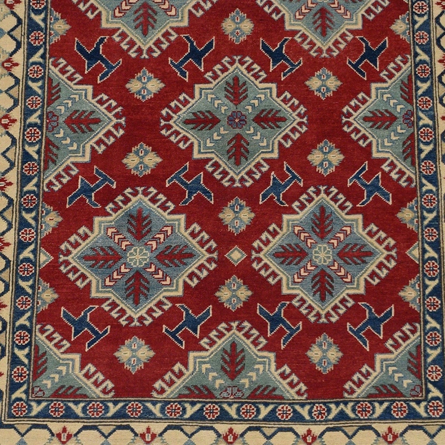 Geometric Super Kazak Oriental Area Rug 5x6