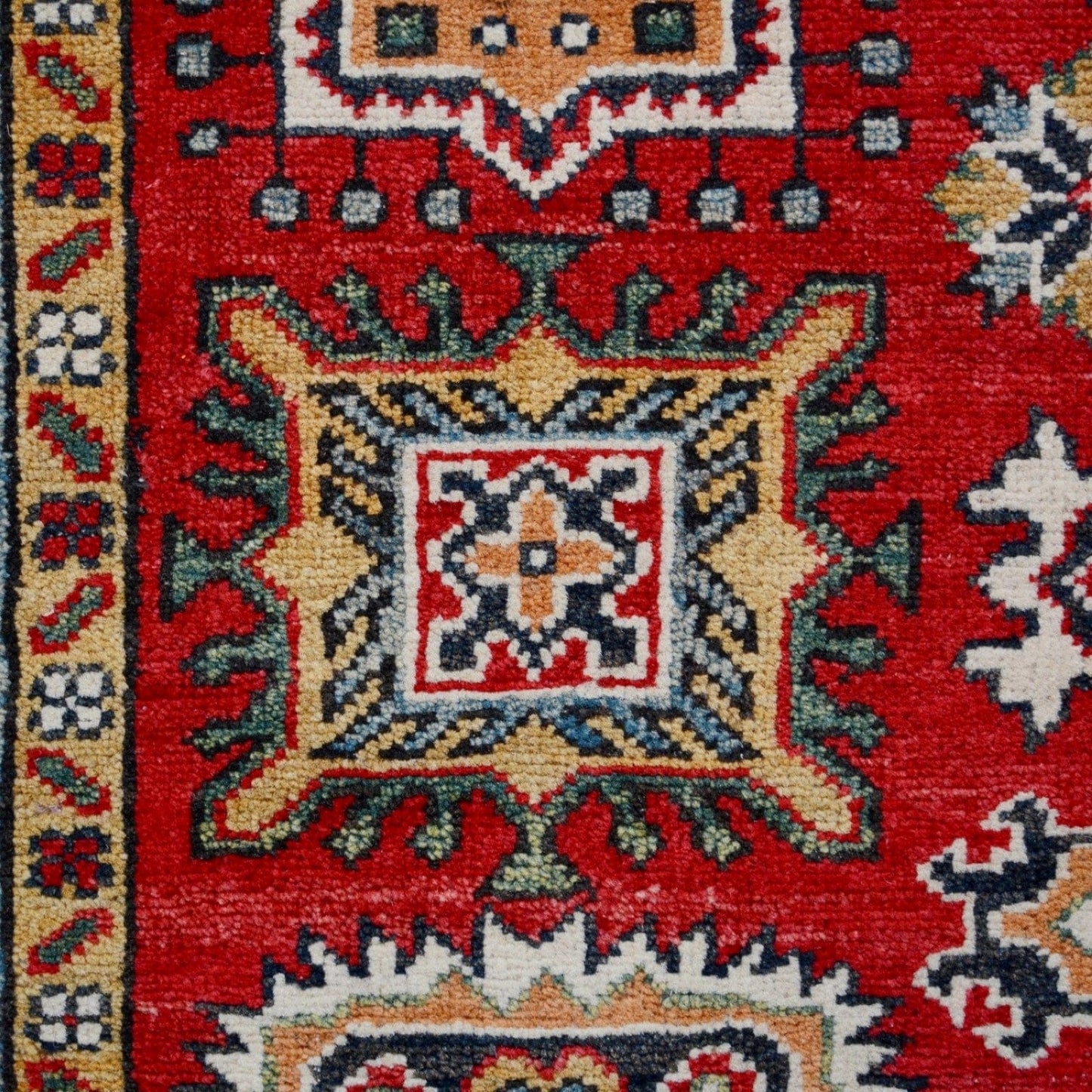 All-Over Geometric Super Kazak Oriental Area Rug 5x7