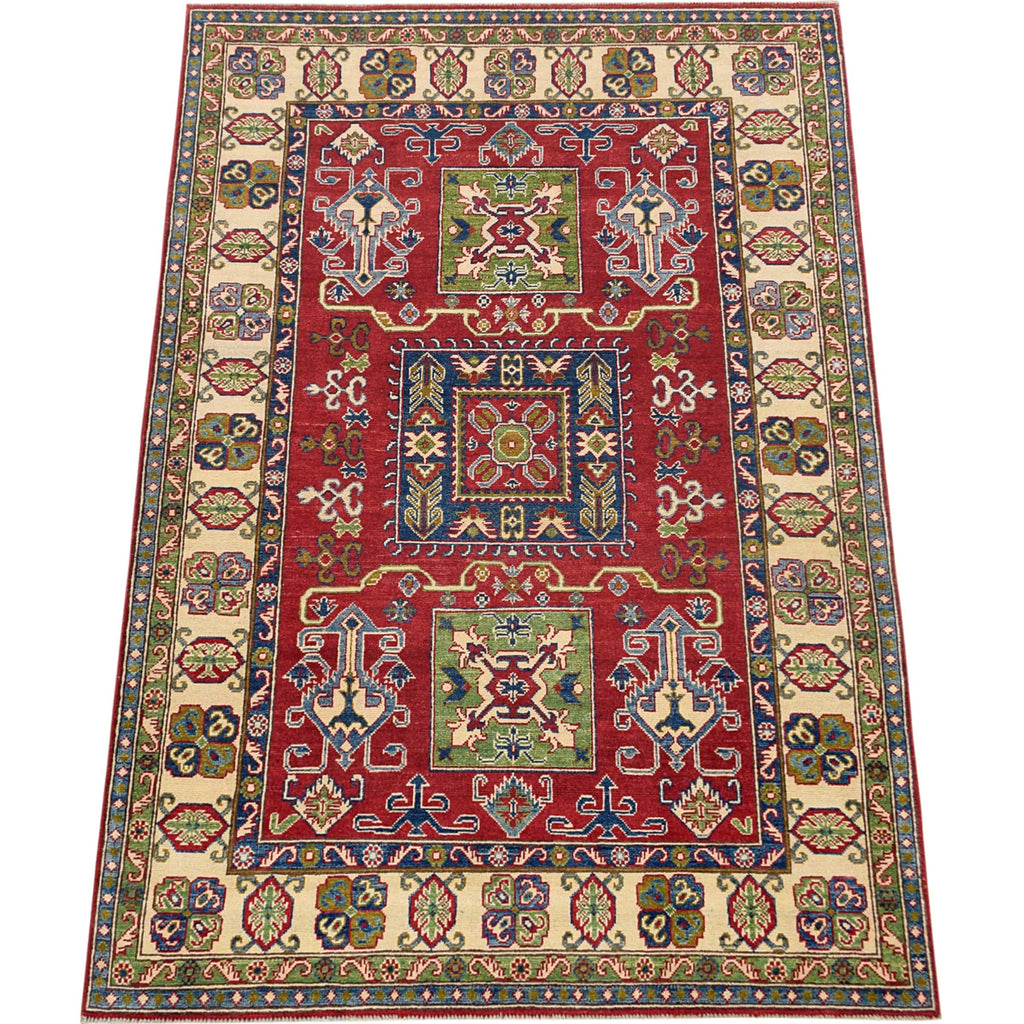 Geometric Super Kazak Oriental Area Rug 5x7