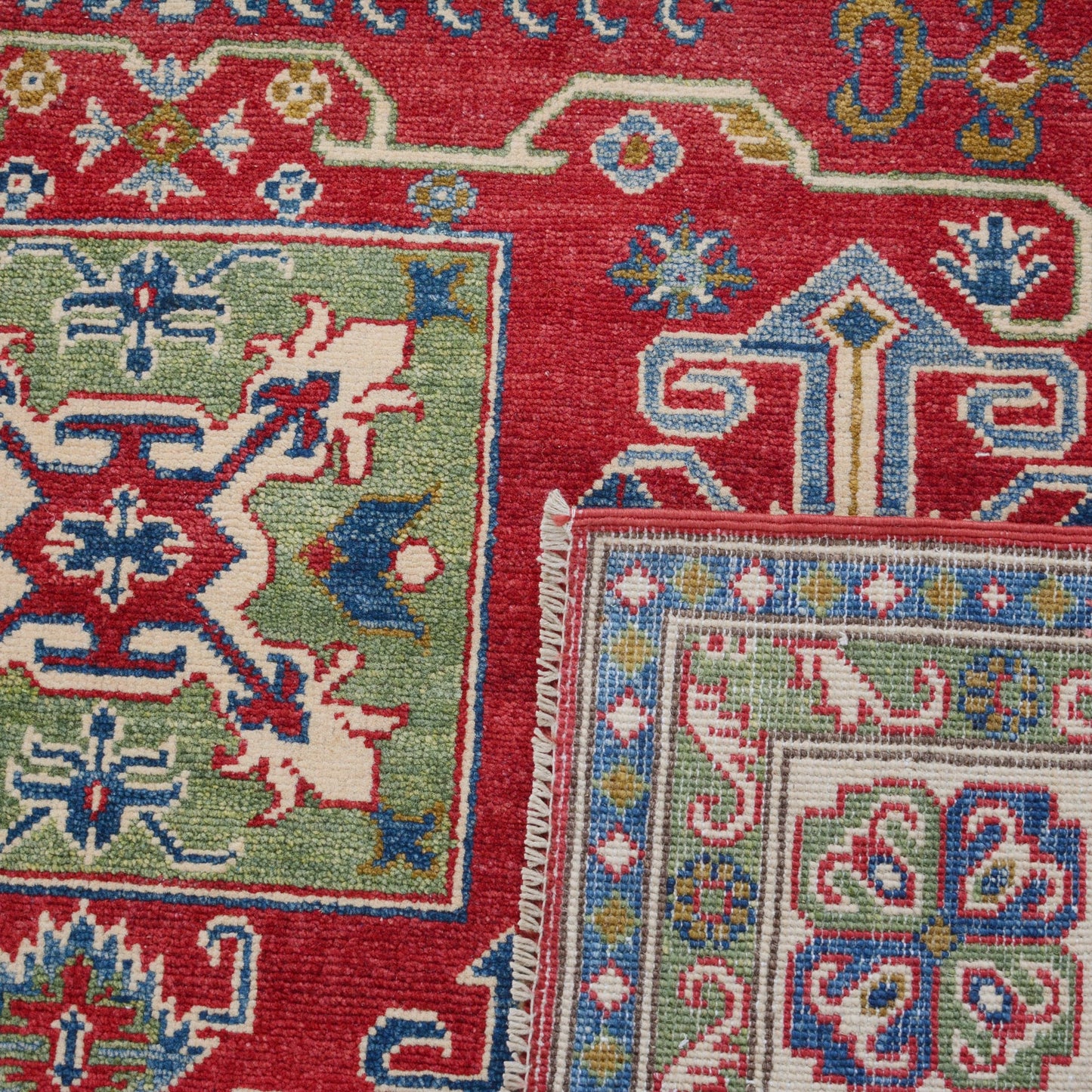 Geometric Super Kazak Oriental Area Rug 5x7