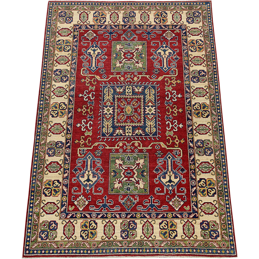 Geometric Super Kazak Oriental Area Rug 5x7