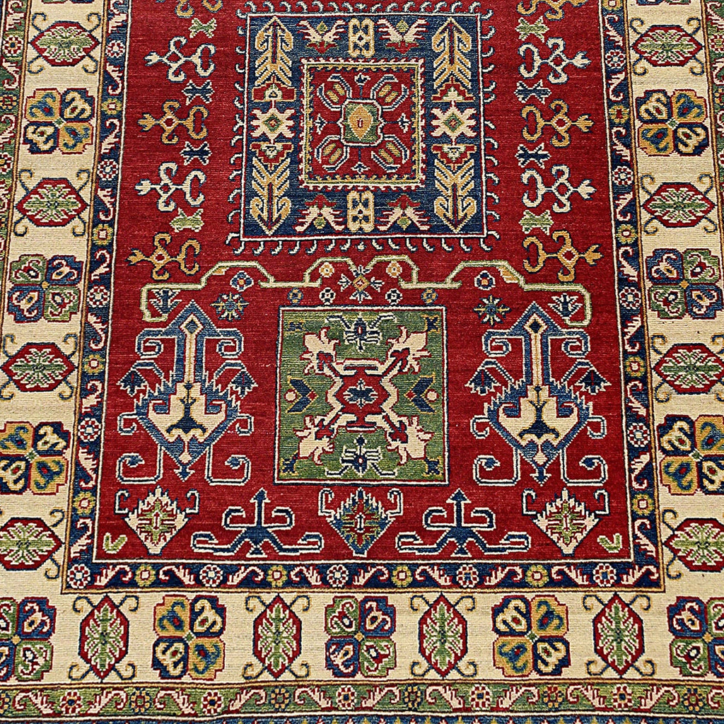 Geometric Super Kazak Oriental Area Rug 5x7