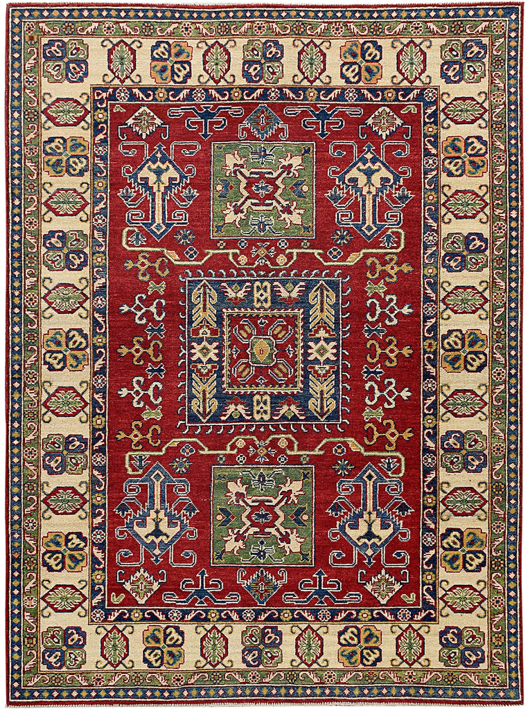 Geometric Super Kazak Oriental Area Rug 5x7