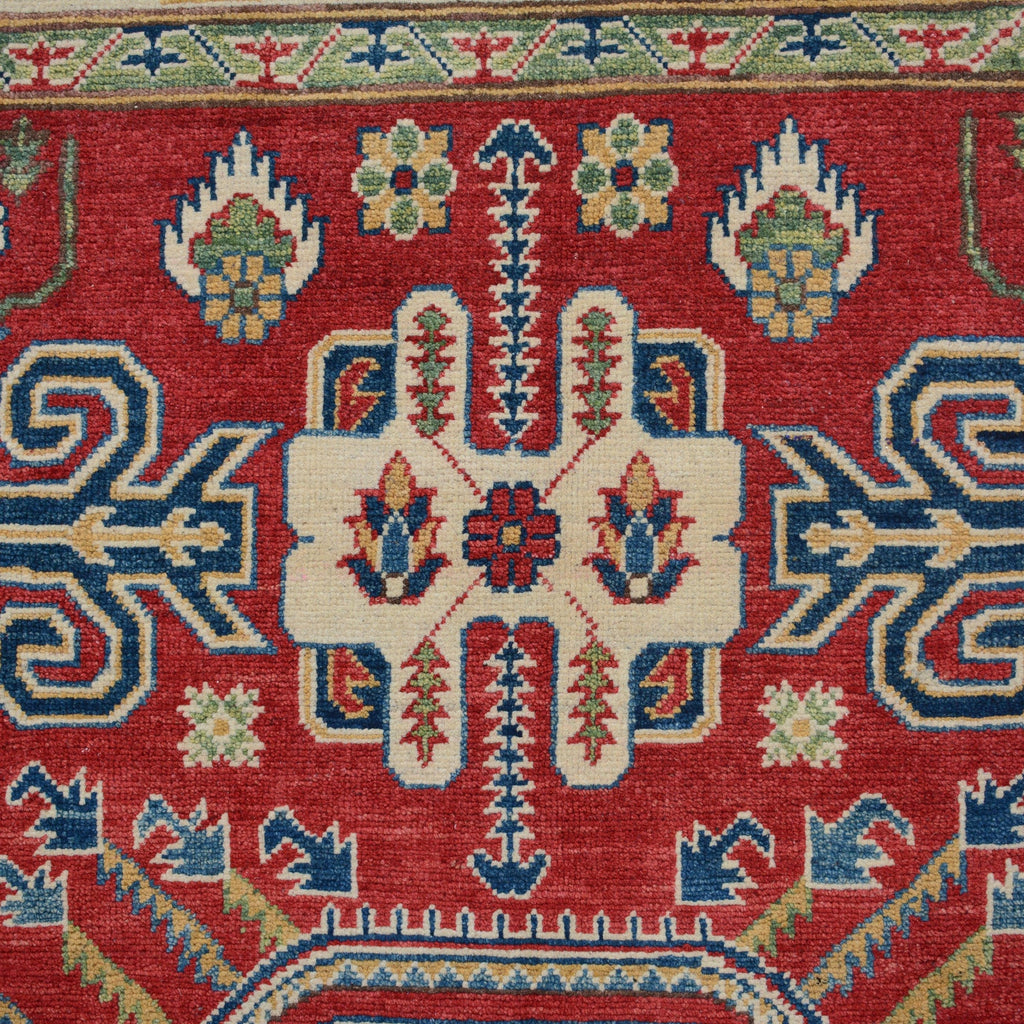 Geometric Super Kazak Oriental Red Area Rug 5x7