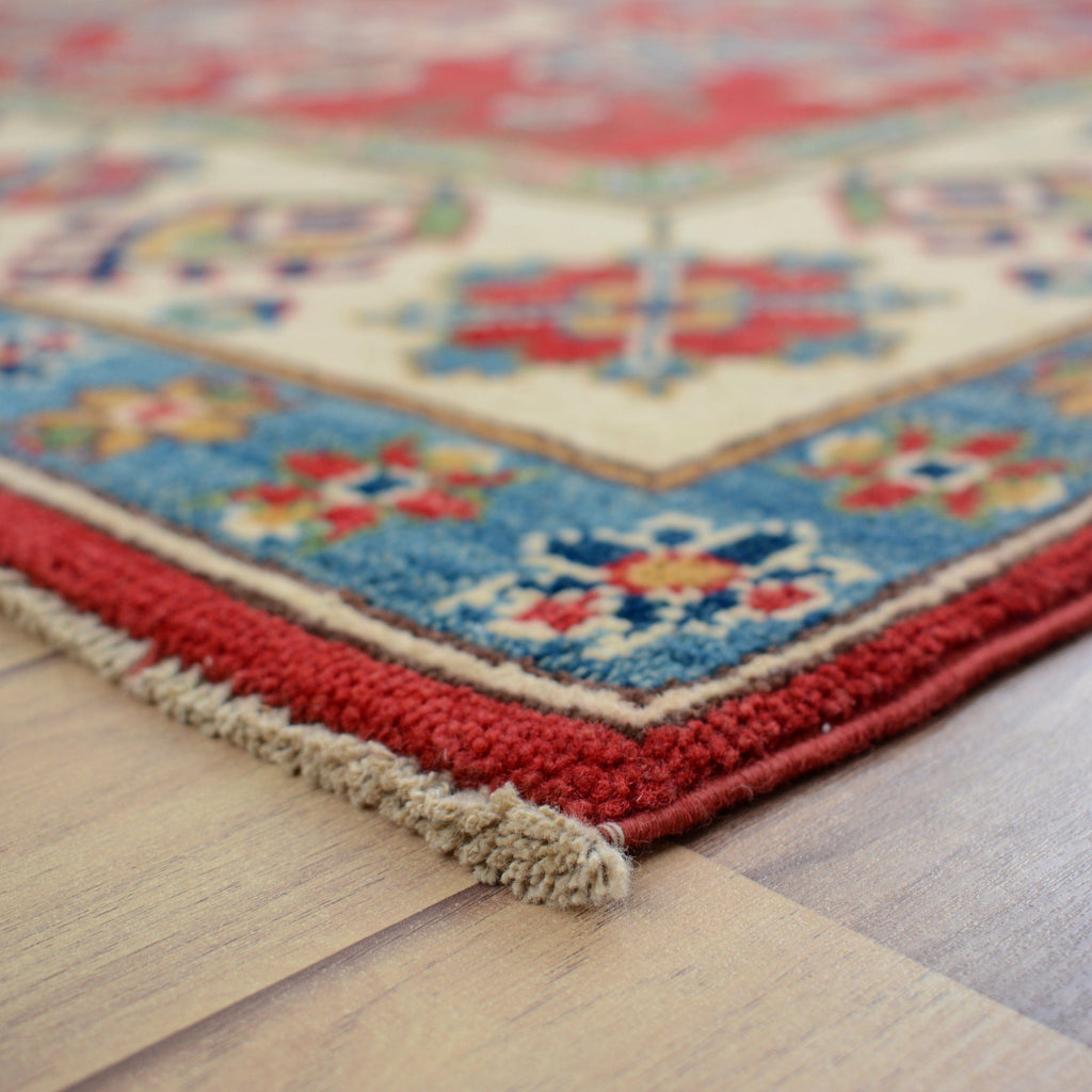 Geometric Super Kazak Oriental Red Area Rug 5x7