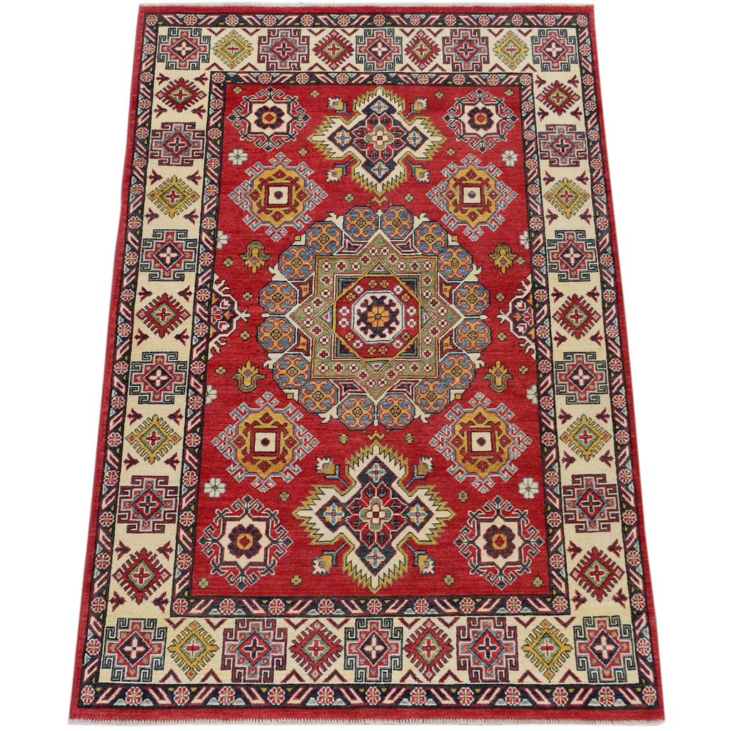 Geometric Super Kazak Oriental Area Rug 5x7