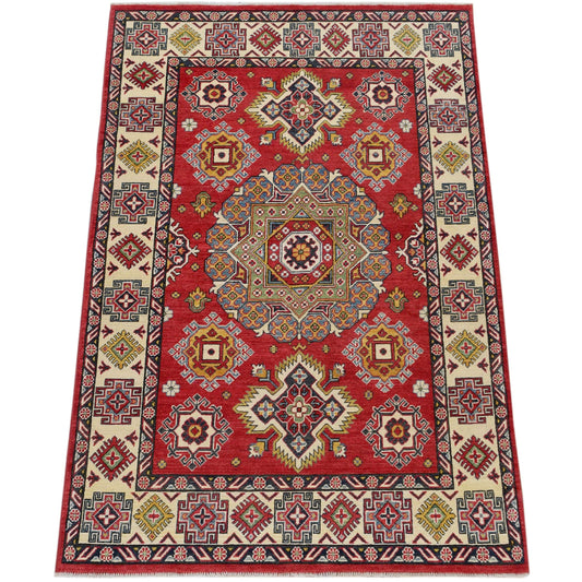 Geometric Super Kazak Oriental Area Rug 5x7