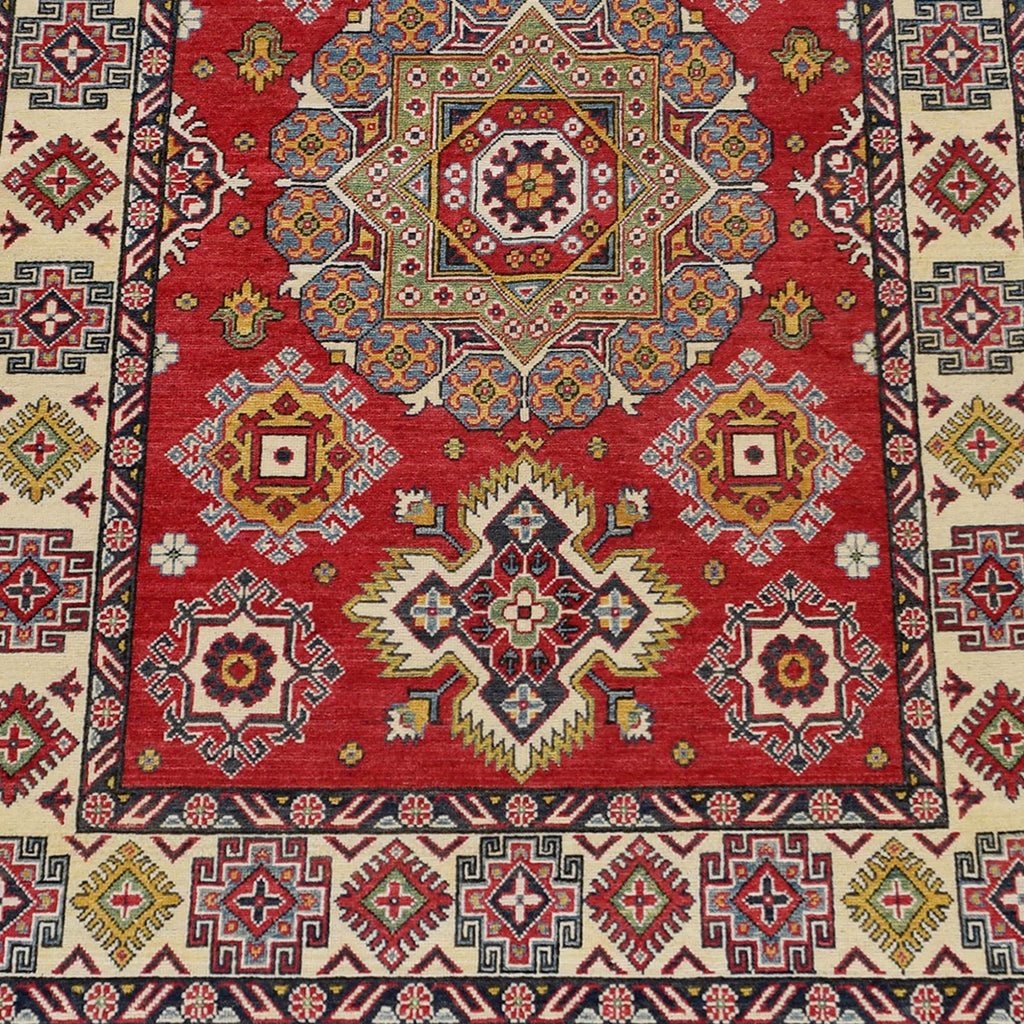 Geometric Super Kazak Oriental Area Rug 5x7