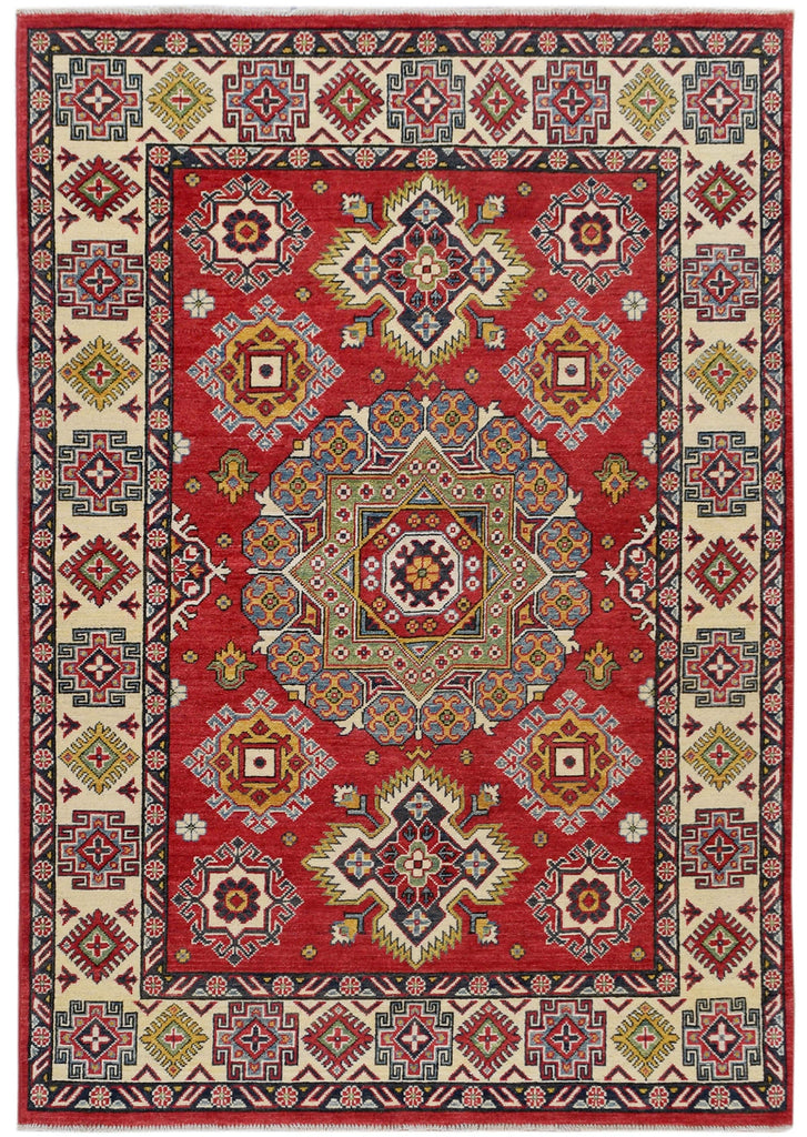 Geometric Super Kazak Oriental Area Rug 5x7