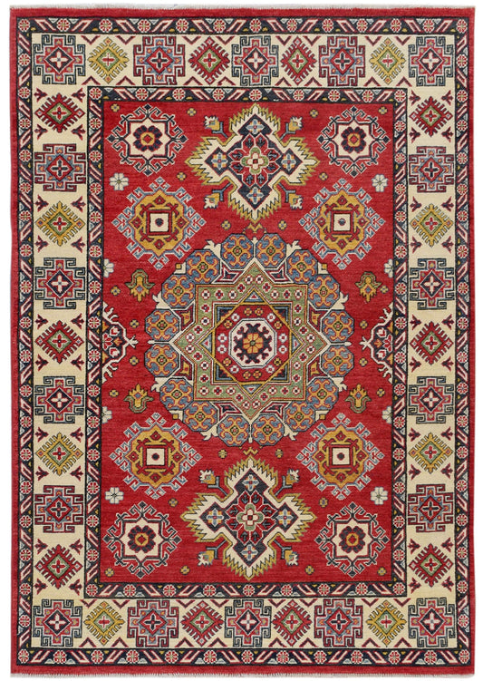 Geometric Super Kazak Oriental Area Rug 5x7