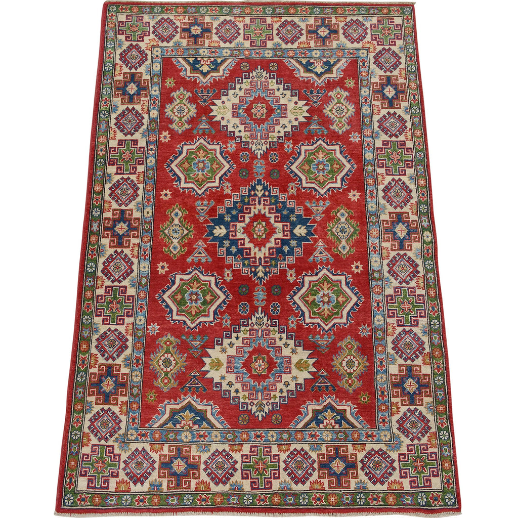 Geometric Super Kazak Oriental Area Rug 5x7