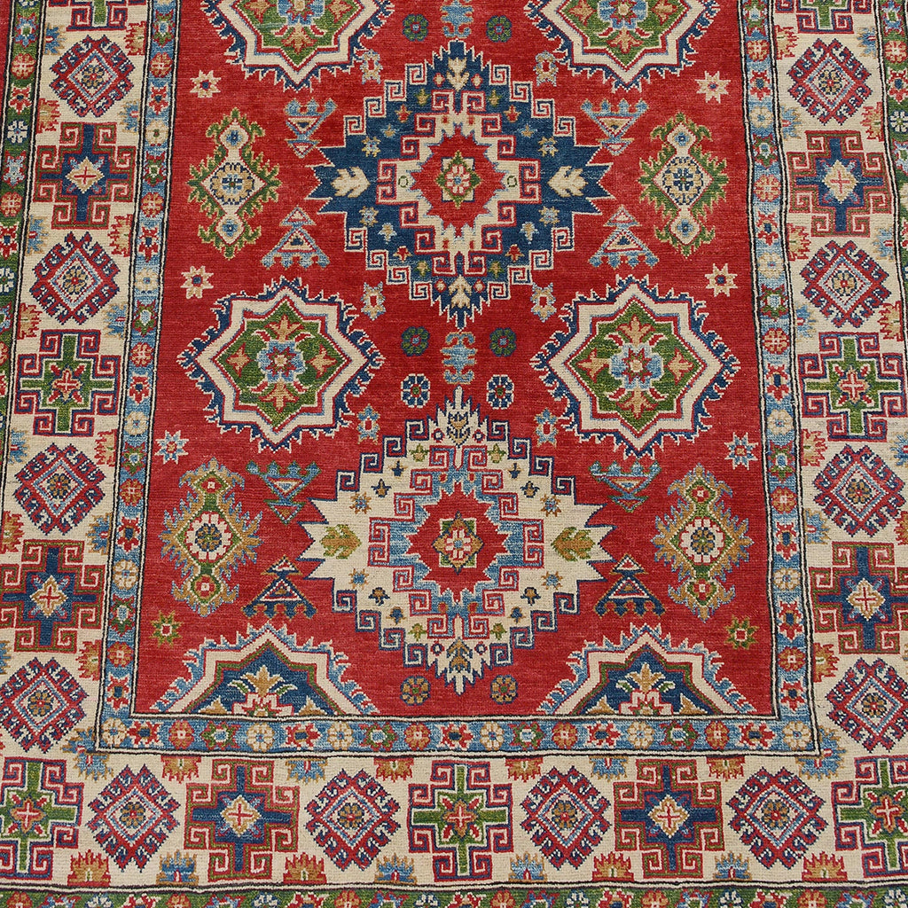 Geometric Super Kazak Oriental Area Rug 5x7