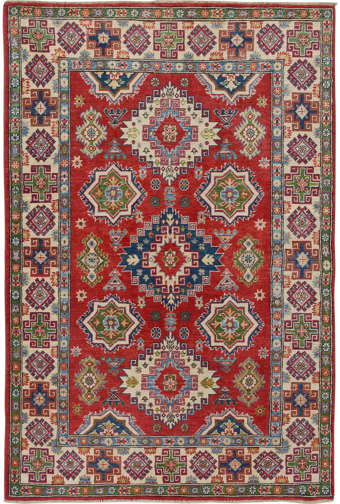 Geometric Super Kazak Oriental Area Rug 5x7