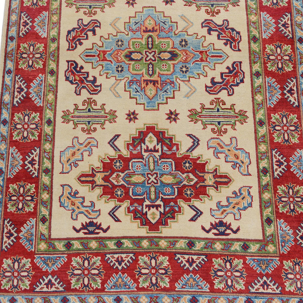 Geometric Super Kazak Oriental Area Rug 4x6