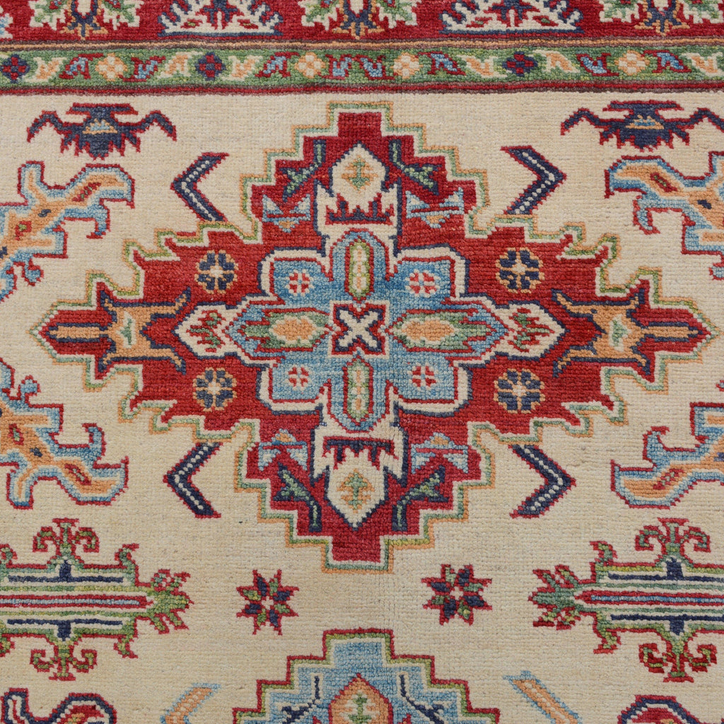 Geometric Super Kazak Oriental Area Rug 4x6