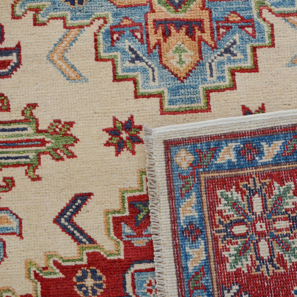 Geometric Super Kazak Oriental Area Rug 4x6