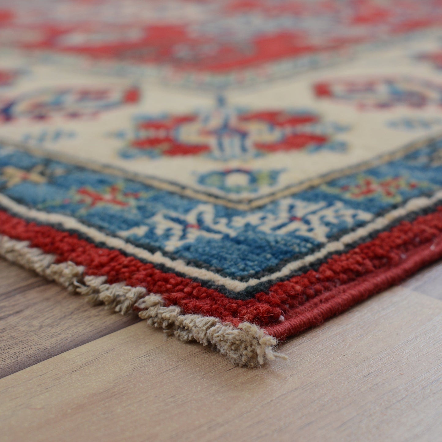 Geometric Super Kazak Oriental Area Rug 4x6