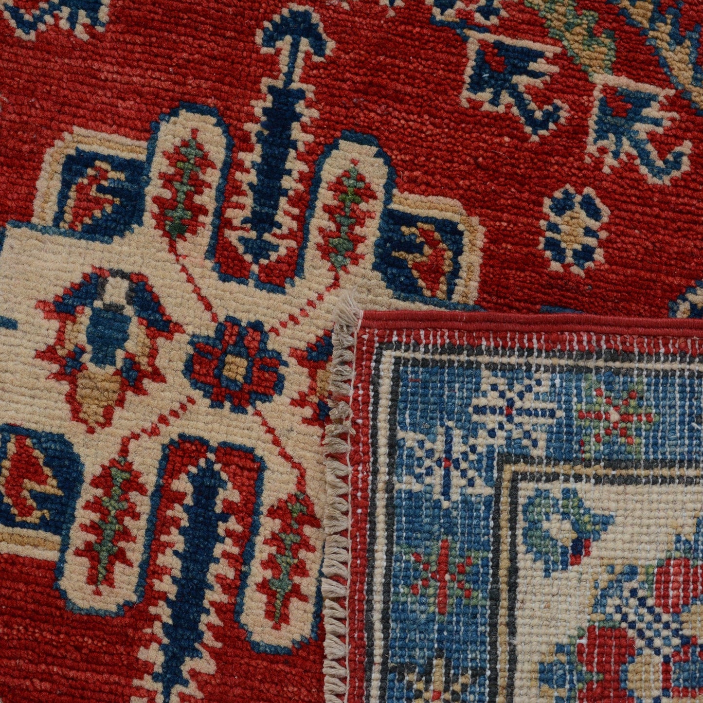 Geometric Super Kazak Oriental Area Rug 4x6