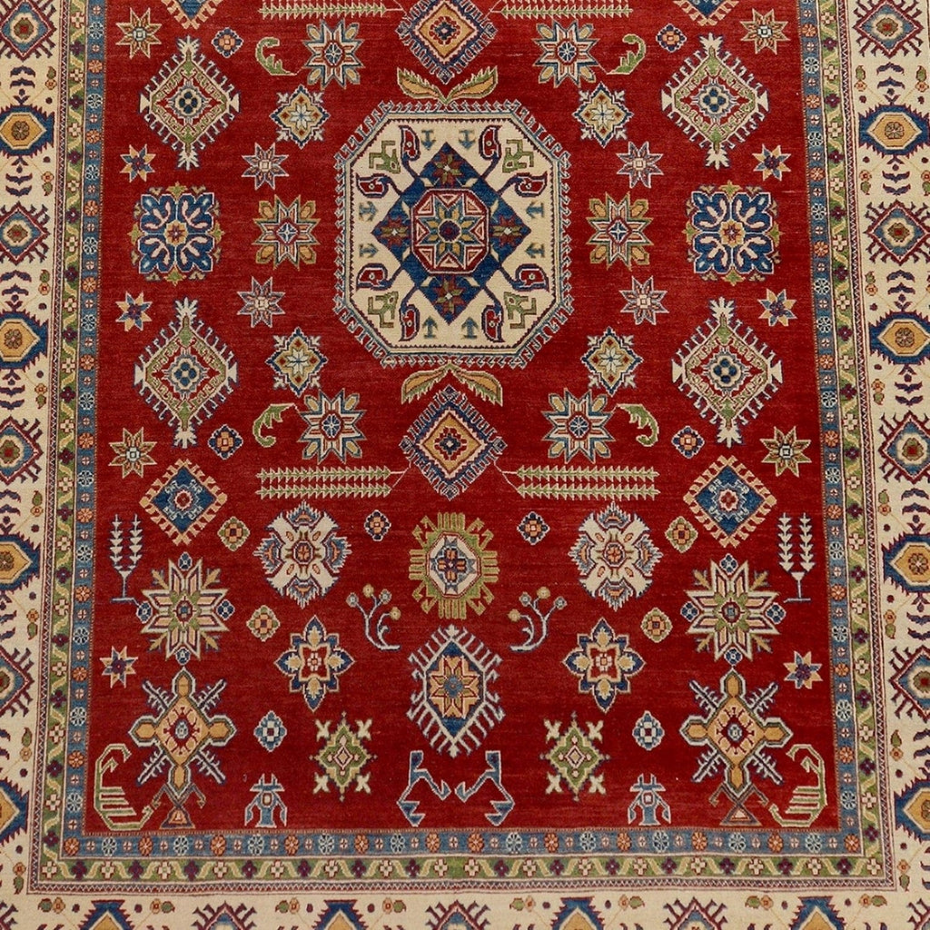 Red Geometric Super Kazak Oriental Area Rug 9x12