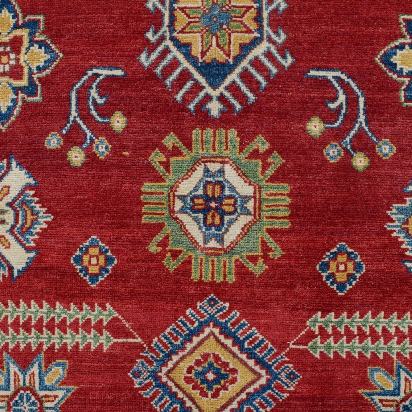 Red Geometric Super Kazak Oriental Area Rug 9x12