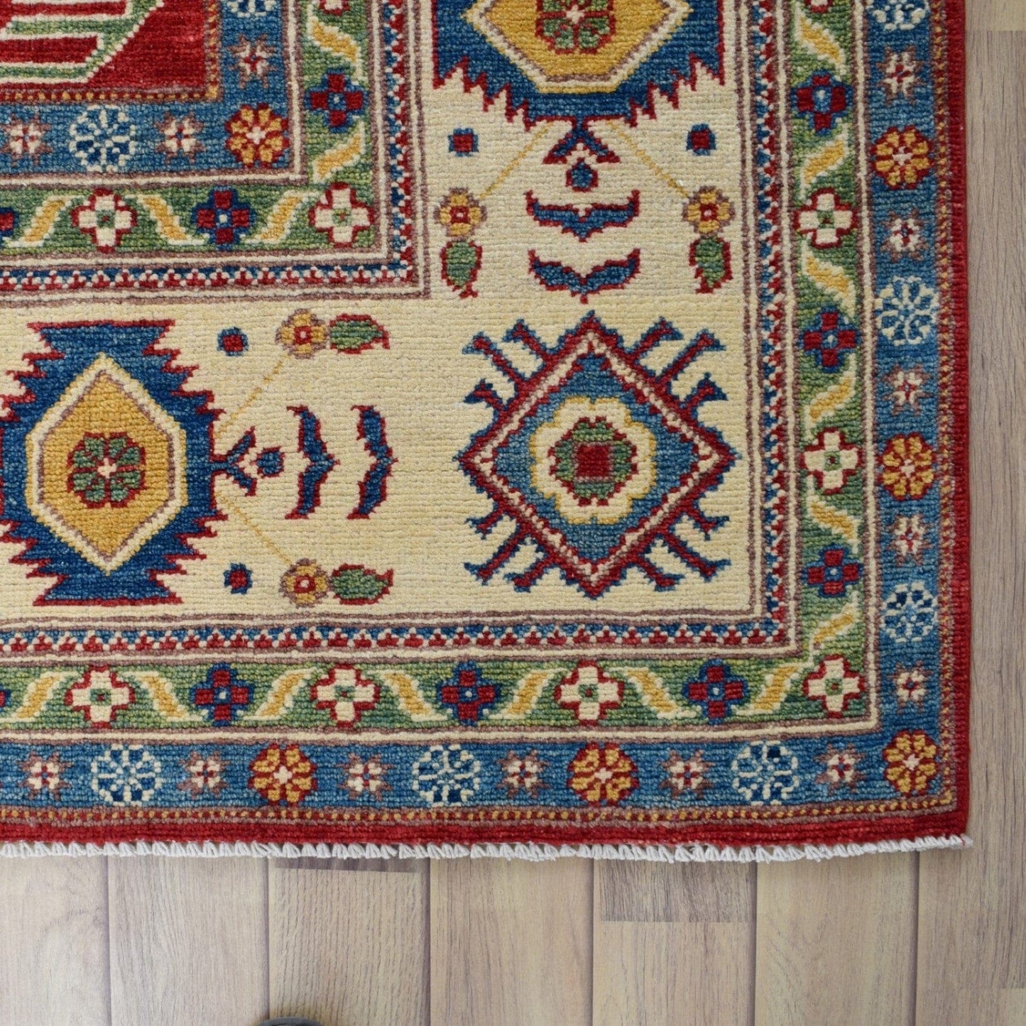 Red Geometric Super Kazak Oriental Area Rug 9x12