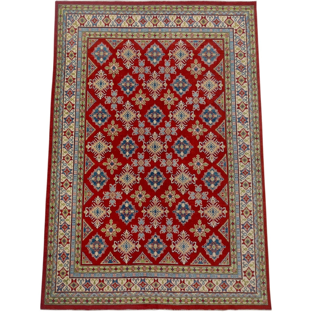 Red All-Over Geometric Super Kazak Oriental Area Rug 9x12