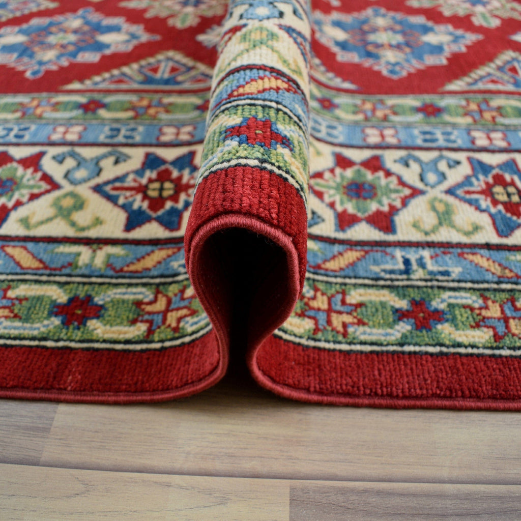 Red All-Over Geometric Super Kazak Oriental Area Rug 9x12