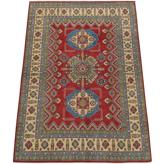 Red Geometric Super Kazak Oriental Area Rug 8x10